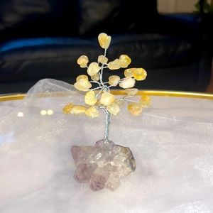 Amethyst and Yellow Citrine Crystal Tree